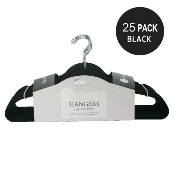 25 Pack Velvet Suit Hangers Black