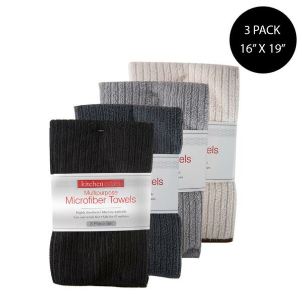 3 Pack Microfiber Towels 16x19" Basic