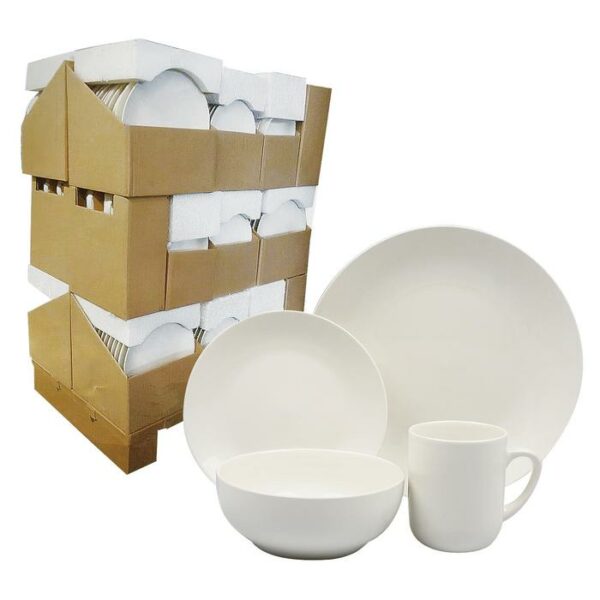 Dinner  White Solid Glazed