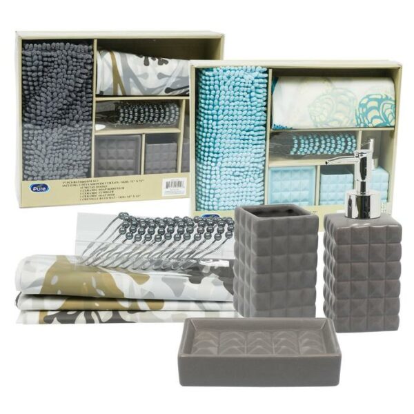 Bathroom Set 17 Pieces 2 Assorted Desigh