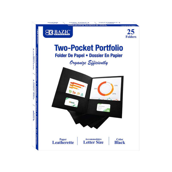 Premium Black Color 2-Pocket Portfolio