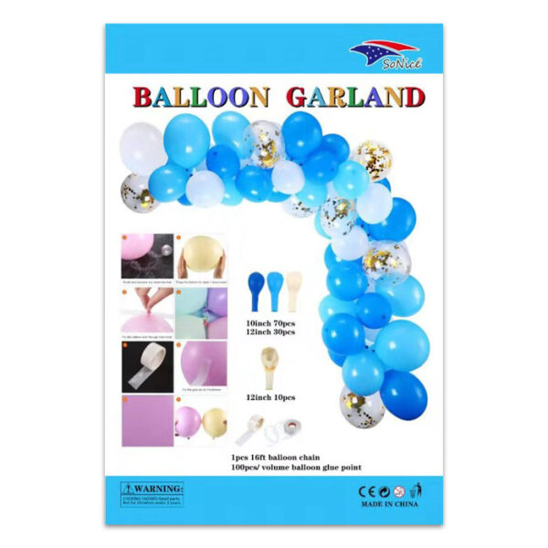 Balloon Garland Light Blue 100 Pieces