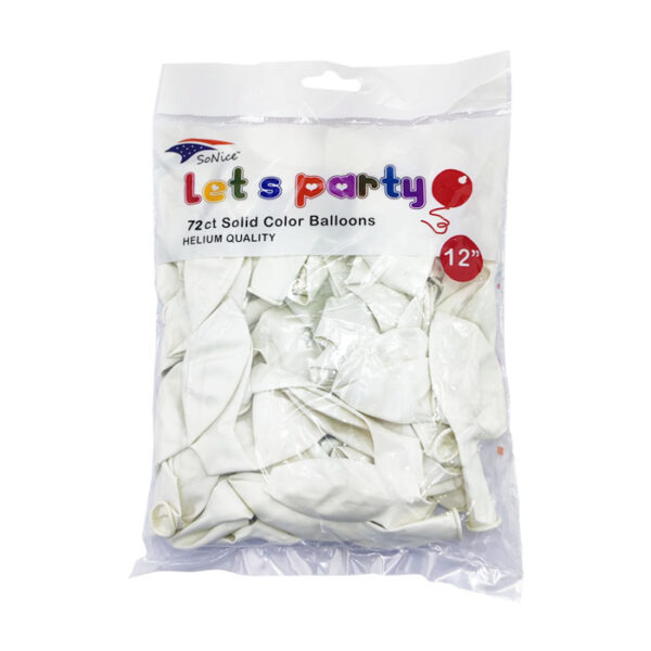 12" Balloon White 72 Count