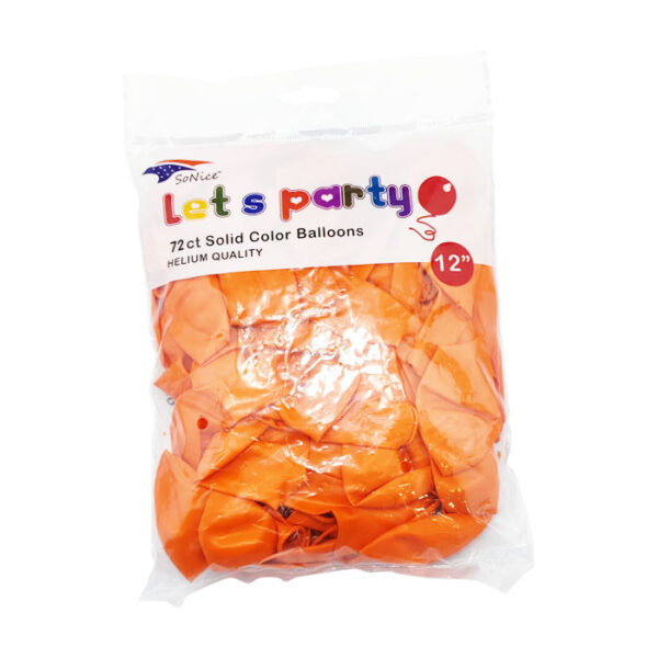 12" Balloon Orange 72 Count