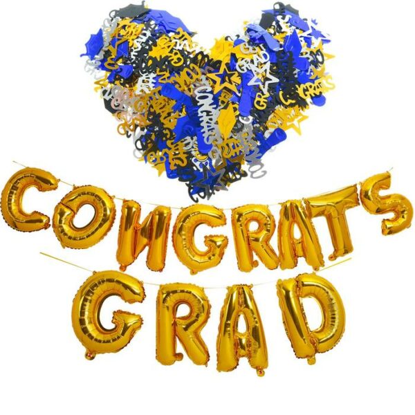 16" Foil Balloon Congrats Grad Gold 12Pieces