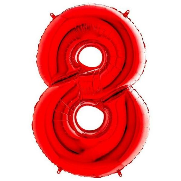 34" Balloon Number 8 Red