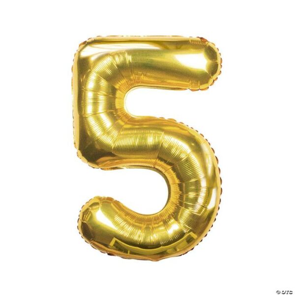 34" Balloon Number 5 Gold