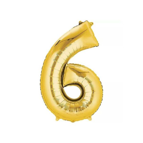 34" Balloon Number 6 Gold