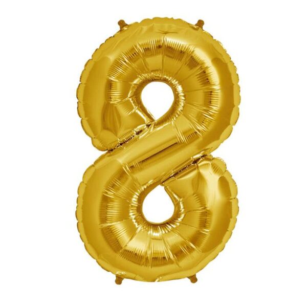 34" Balloon Number 8 Gold