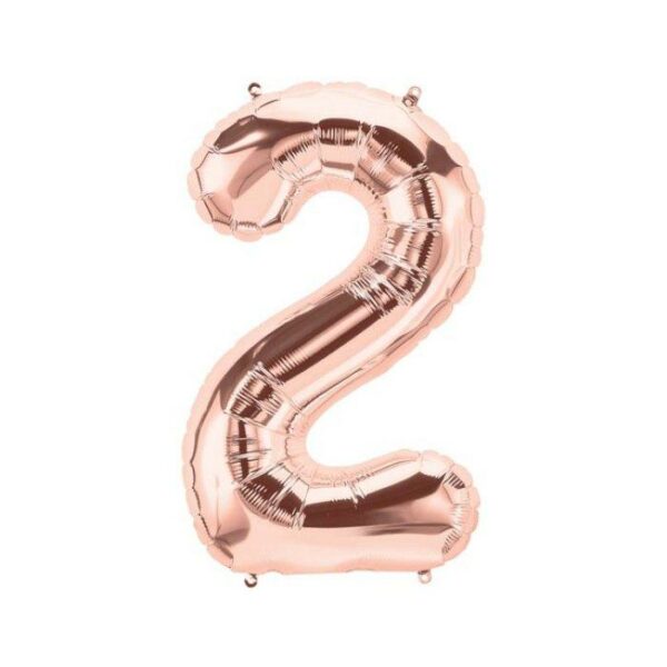 34" Balloon Number 2 Rose Gold