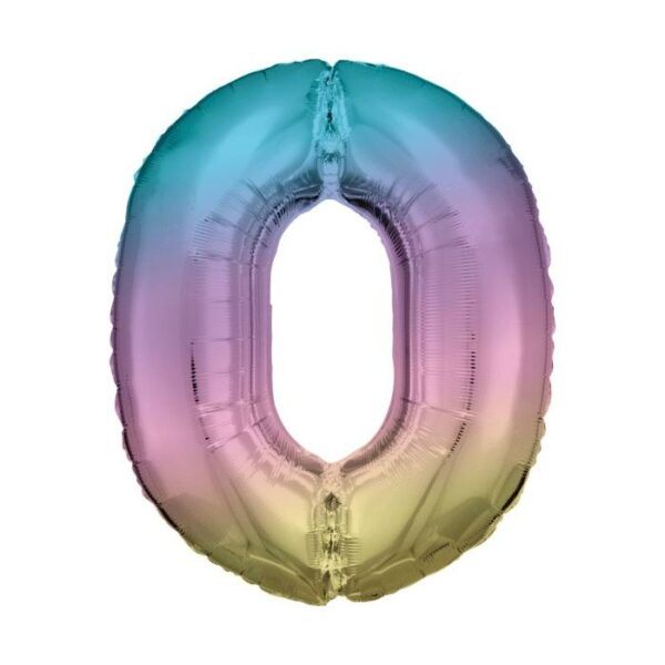 34" Foil Balloon Pastel Number 0