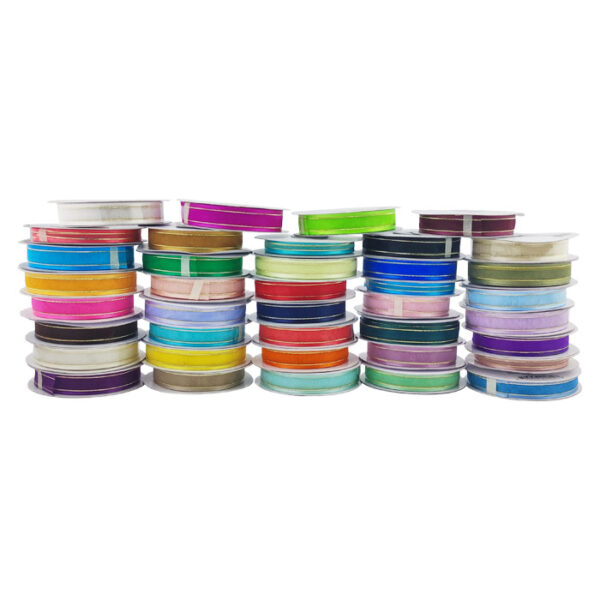 5/8" Organza With Satin/Gold Edge 25 Yard Assorted