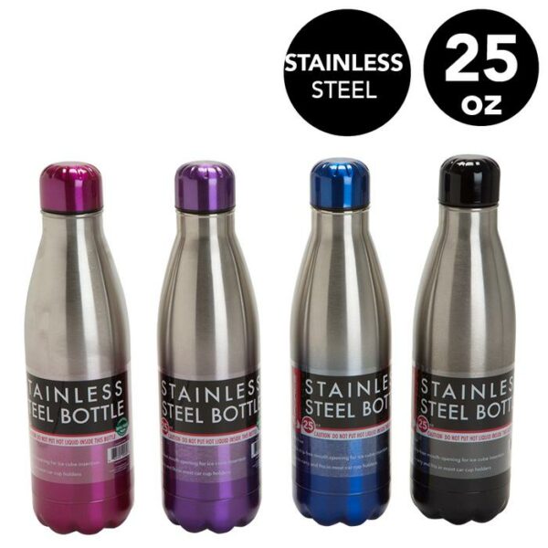 Stainless Steel Single Wall Water Bottle 25 Oz