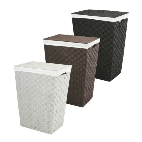 Woven Strap Hamper With Liner & Lid Assorted