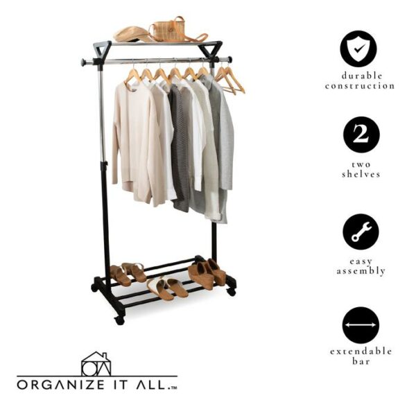 Adjustable Garment Rack With Shelf