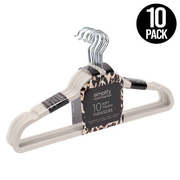 10 Pack Slim Rubberized Hangers Great Cashmere