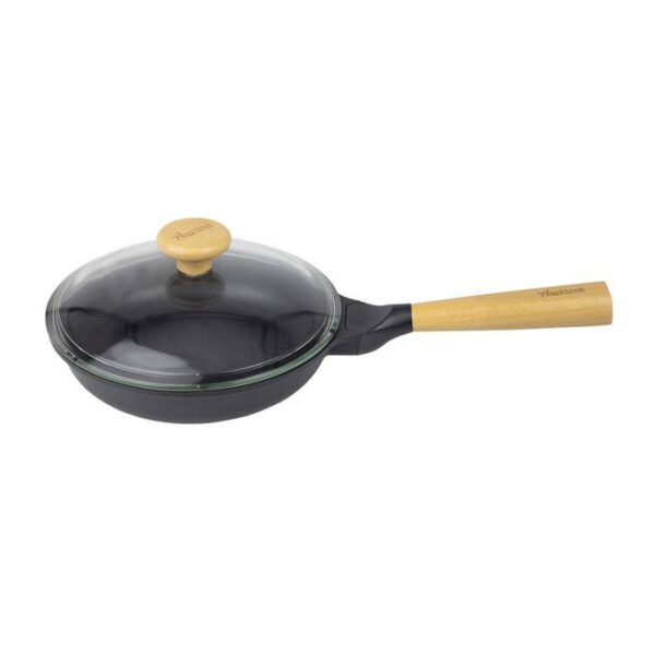 Amercook 24 Cm Fry Pan With Lid & Wood Handle