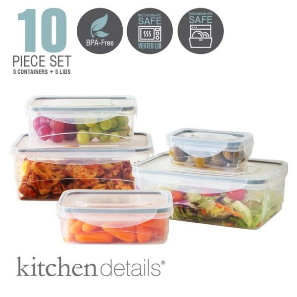 10 Pieces Set Rectangle Food Storage Container