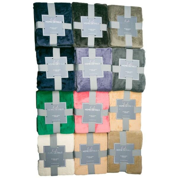 Flannel Throw Blanket Solid Assorted Colors 50x60"