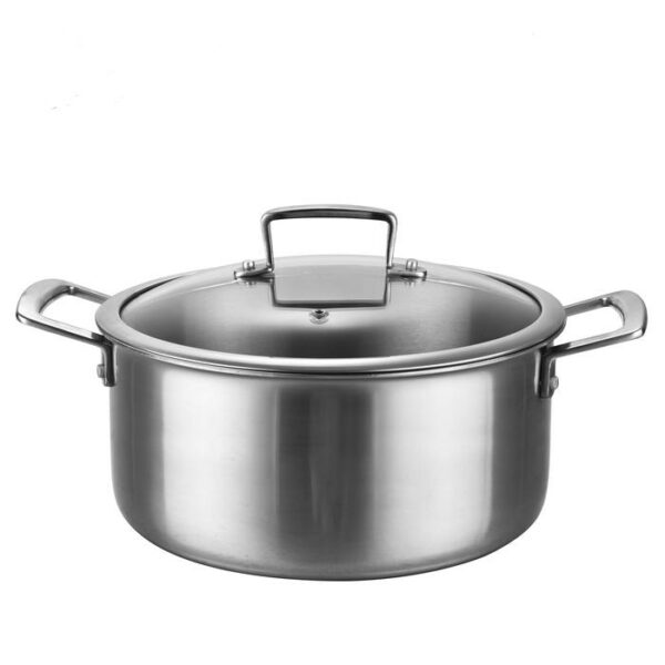Stainless Steel Casserole With Glass Lid 24 Cm
