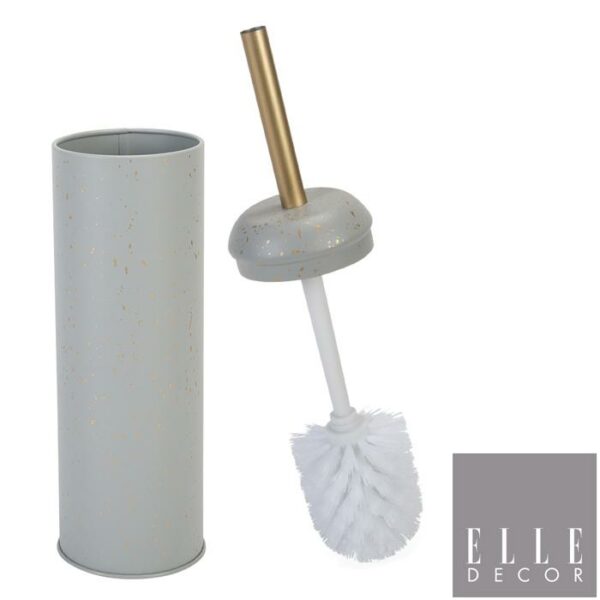 Metal Toilet Brush With Gold Speckle & Handle Grey