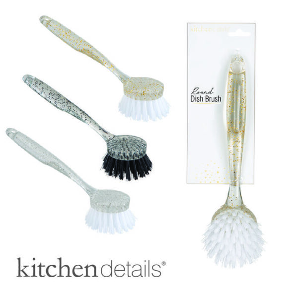 Sparkle Design Round Dish Brush 9" Assorted