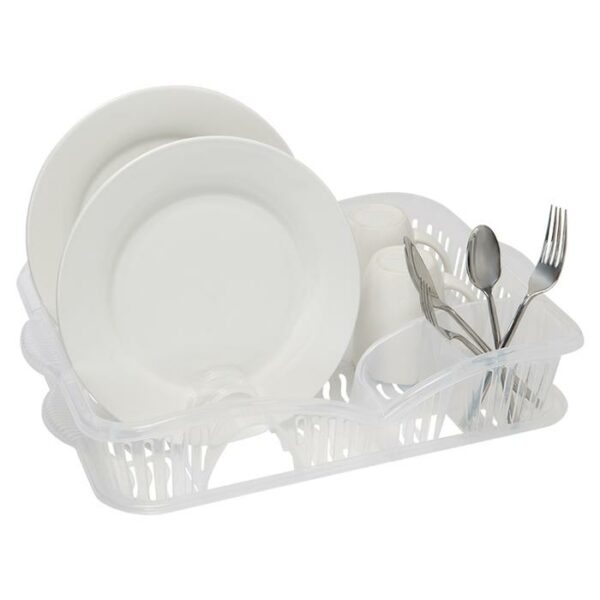 Plastic Clear Dish Rack Organizer With Drain Board