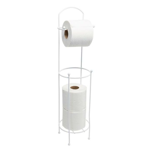 Rubberized Toilet Paper Holder & Reserve White