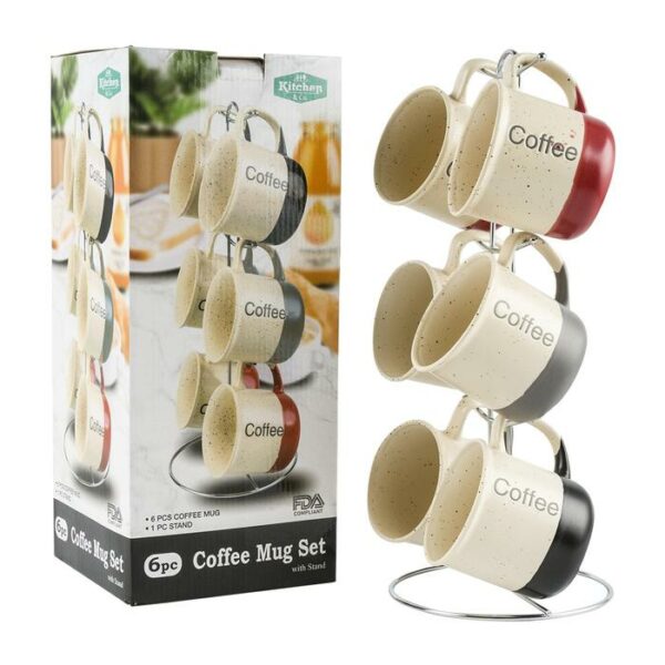 11.Oz Mug 2 Tone With Glaze 6 Pieces Assorted