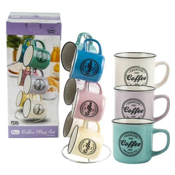 11.Oz Mug Sesame Glaze 6 Pieces Assorted
