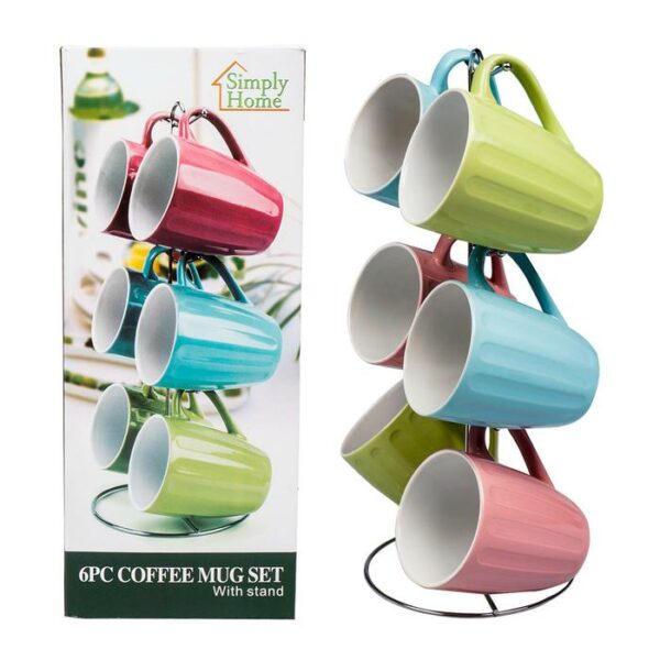 11.Oz Mug Ceramic Embossed Drum 6 Pieces