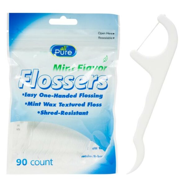 Floss Picks 90 Count White Plastic