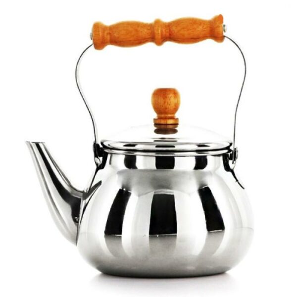 Stainless Steel Teapot Wooden Handled 2.0 Liter