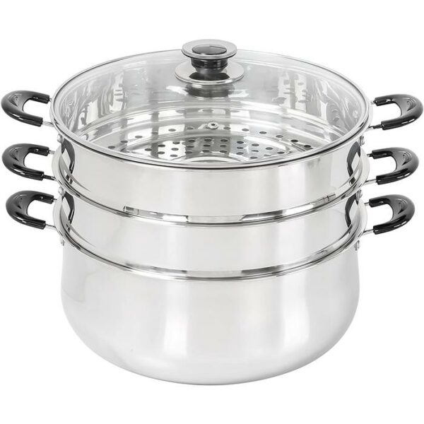 Steamer Pot Three Layers 32 Cm Stainless Steel