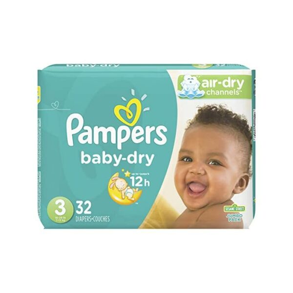 Pampers Baby Dry Diapers Jumbo Size 3, 32 Count
