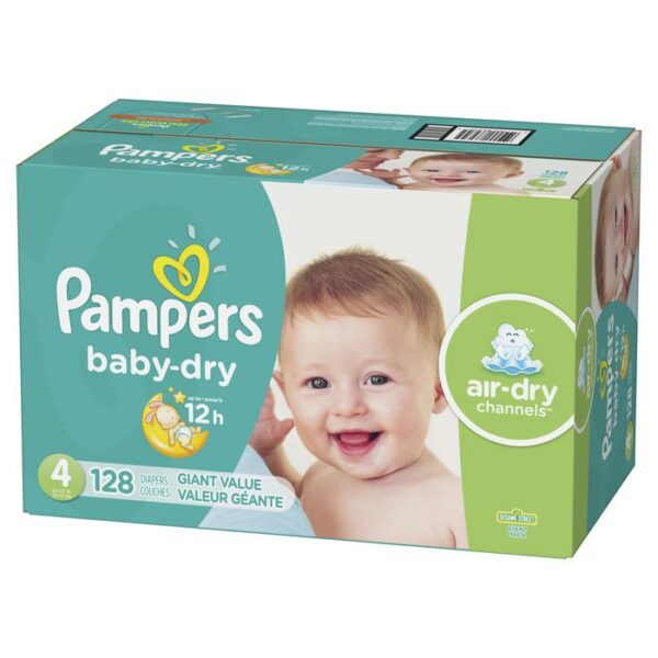 Pampers Baby Dry 128 Ct Diapers Giant Pack Size 4