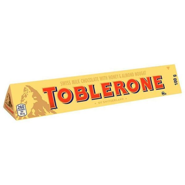 Toblerone Milk Chocolate With Honey & Almond 100Gr