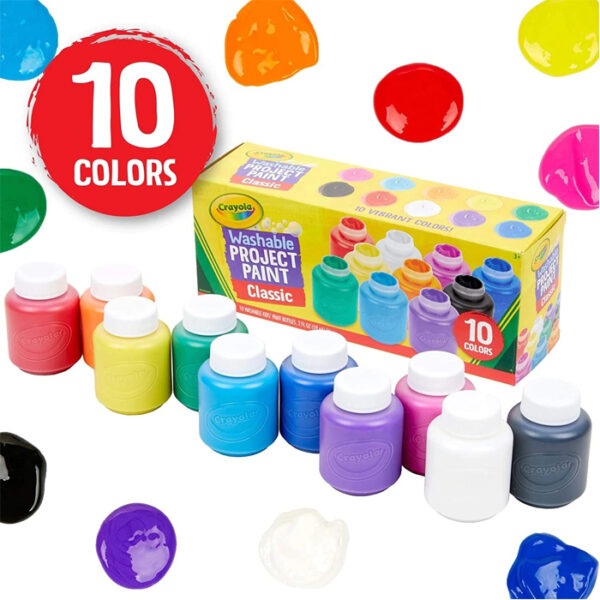 Crayola 10 Washable Kid's Paints Bottles 2Oz