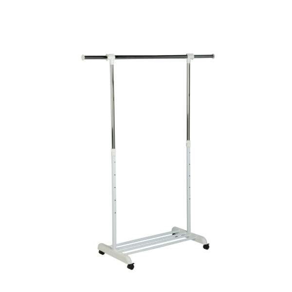 Garment Rack-Chrome/White