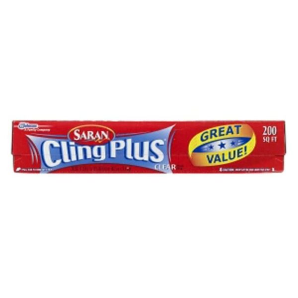 Saran Cling Plus Clear Plastic Wrap 200Ft