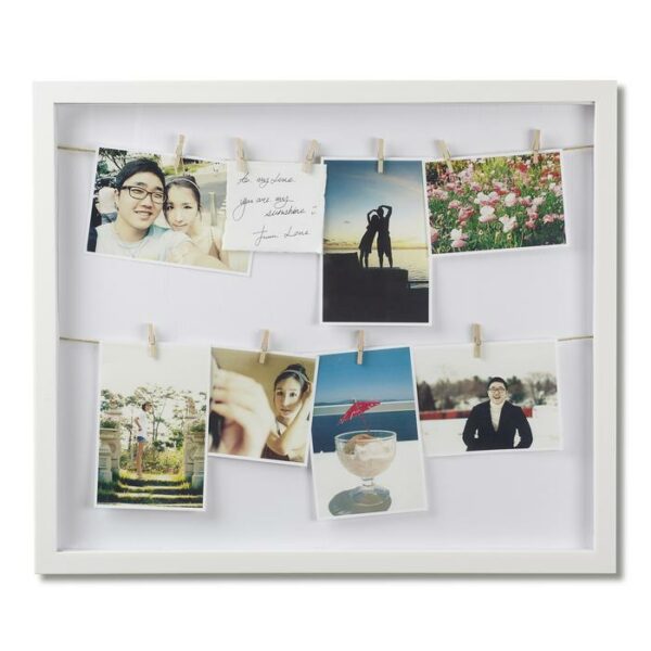 Clothesline Photo Frame White