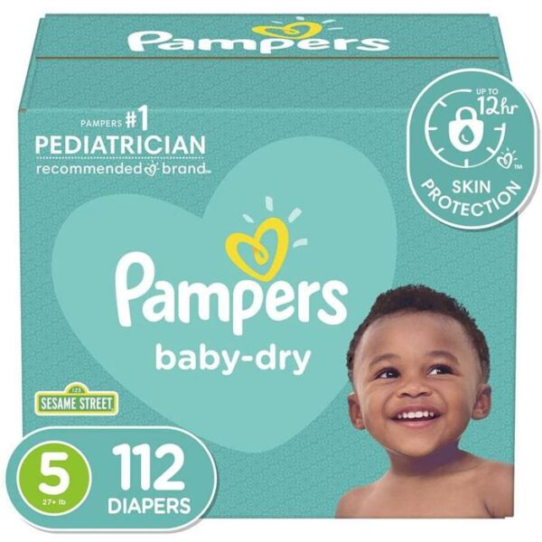Pampers Baby Dry 112 Ct Diapers Giant Size 5,