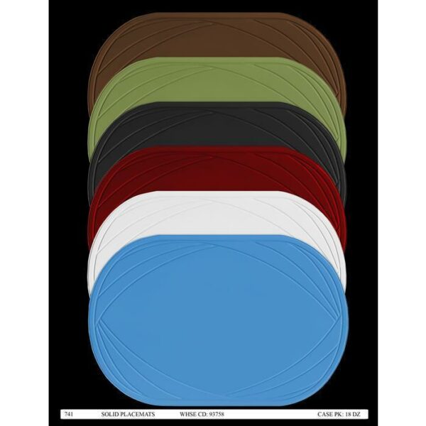 PVC Placemats Assorted Color 11"x17 "