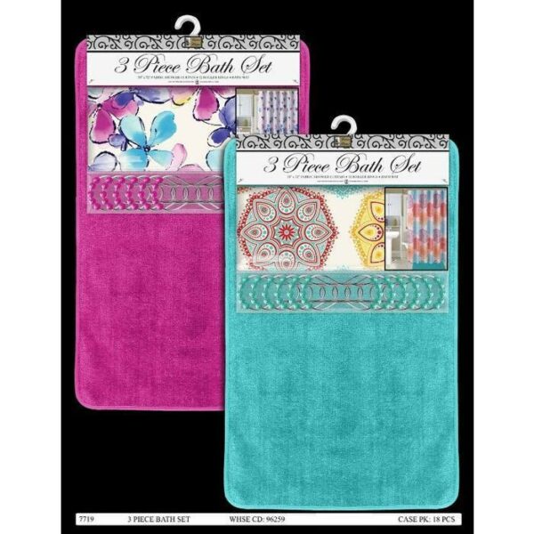 3 Pieces Bath Set Assorted Color