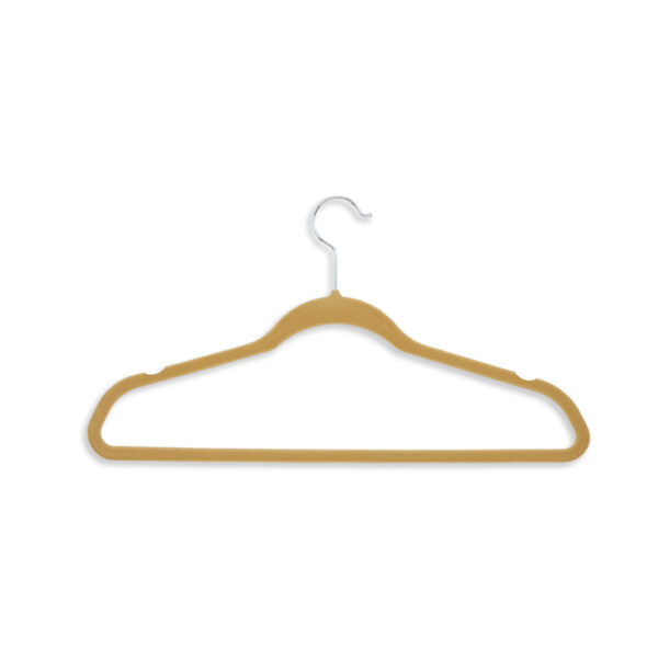 Flocked Suit Hanger 50pk Tan