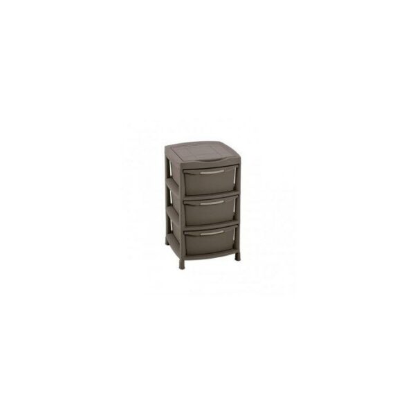 Rimax Wicker 3 Drawer Storage Cart Taupe
