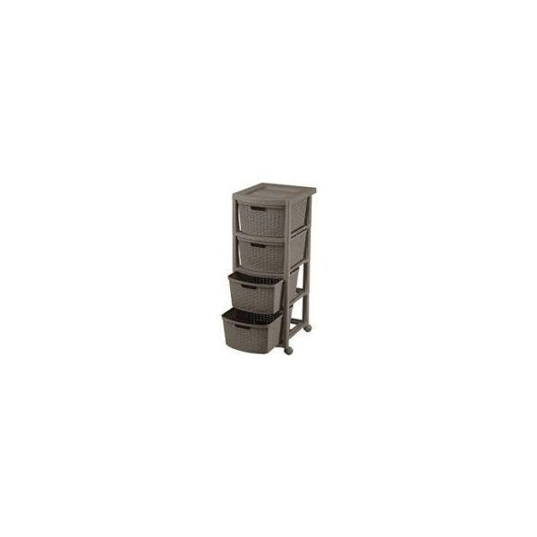 Rimax 4 Drawers Storage Cart Mocca