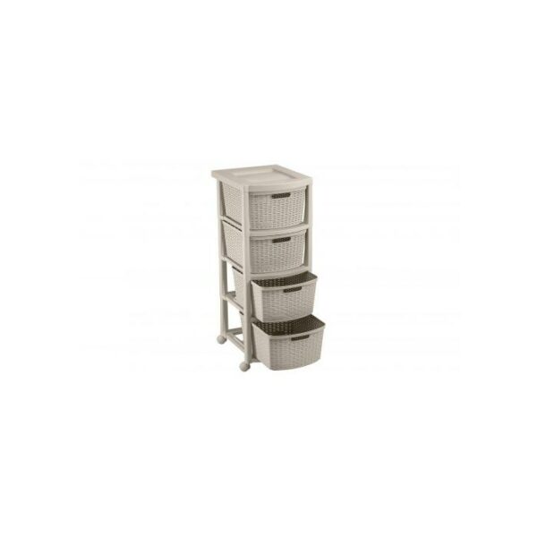 Rimax 4 Drawers Storage Cart Taupe