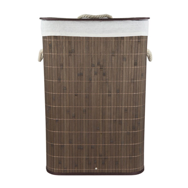 Rectangular Folding Bamboo Hamper Brown