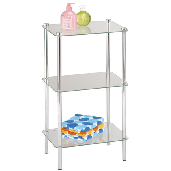 3 Tier Chrome & Glass Shelf